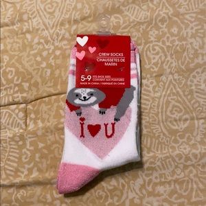 “I ❤️ U” Sloth Valentine’s Day Socks